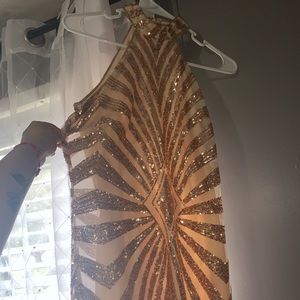 Rose gold sequin dress